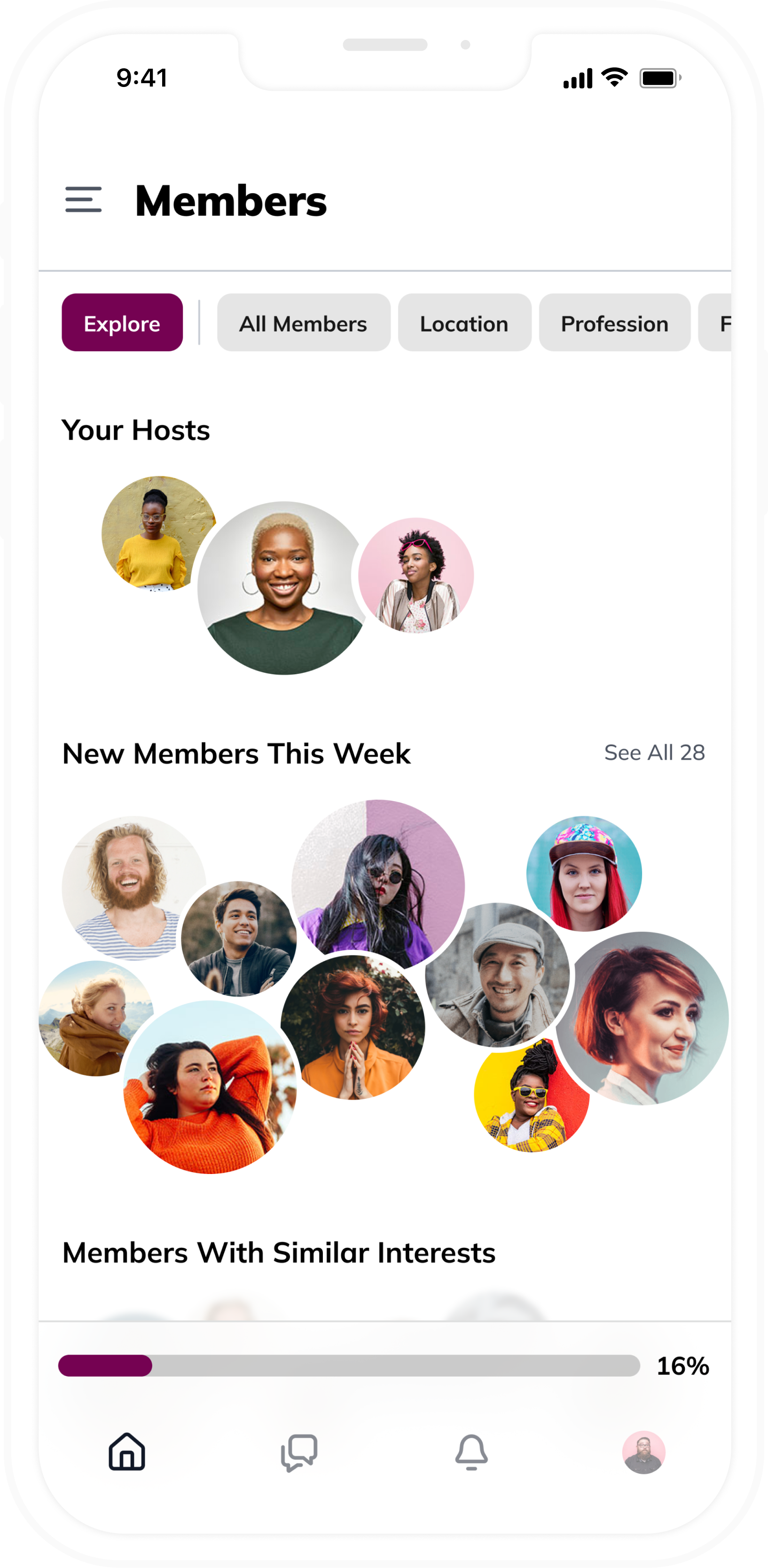 Mighty Networks Member Bubbles